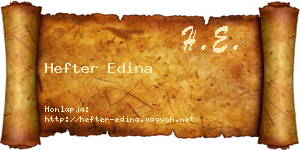 Hefter Edina névjegykártya